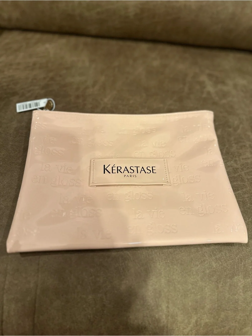 Kerastase Light Pink Glossy Zipper Pouch